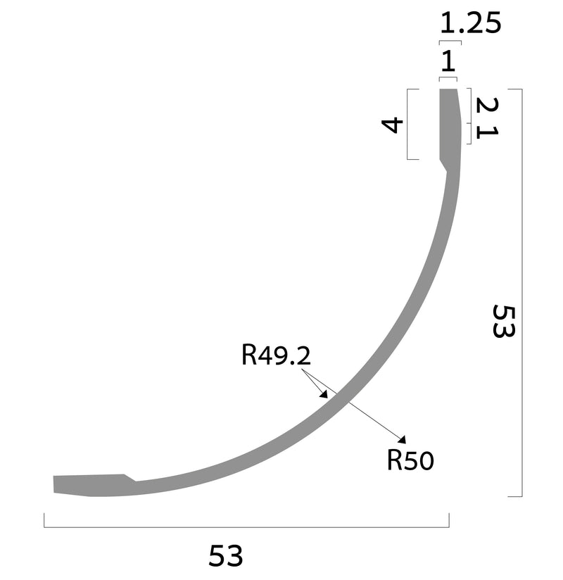 פרופיל ריכוך קיר / תקרה - BD 100 / 500