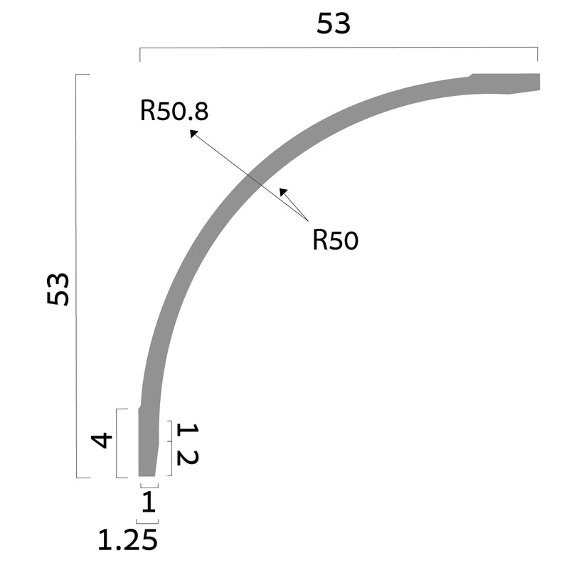 פרופיל ריכוך קיר / תקרה - BD 200 / 500